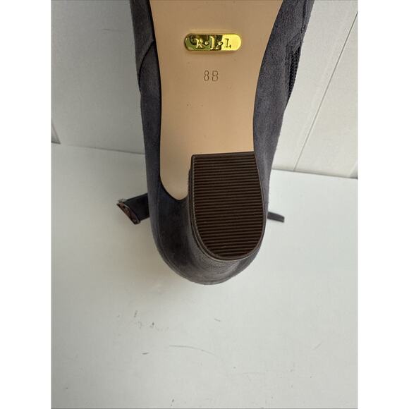 Lauren By Ralph Lauren Brin Gray Suede Ankle Boots Heels Size 8 B NWB - Picture 8 of 11